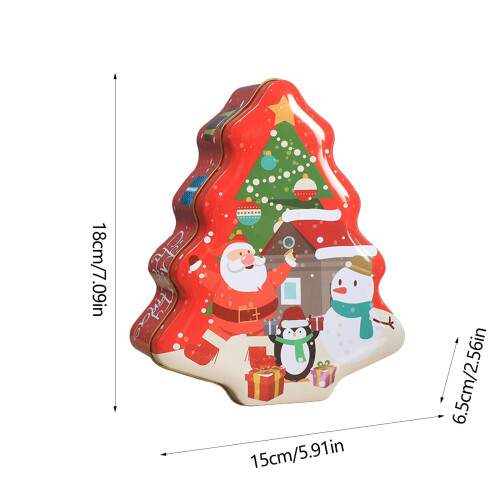 Christmas tree tin box for cookies and candy storage 2