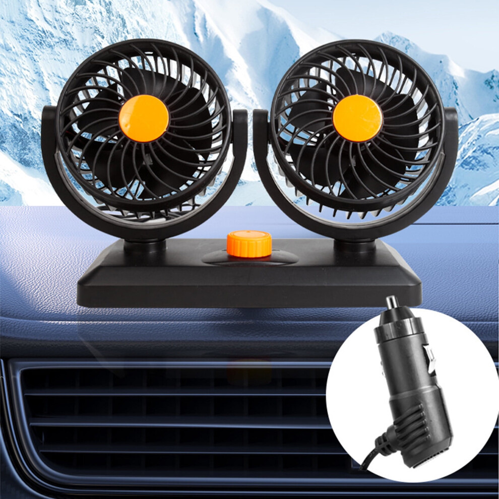 Car Mounted Fan Dual Head Rotating 5V 12V 24V 971050913988