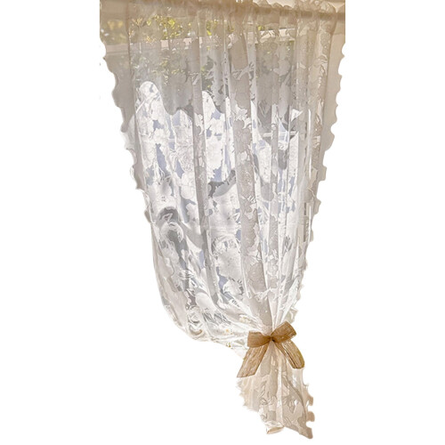 Sheer White Voile Curtains Light-Filtering 2-panel 1