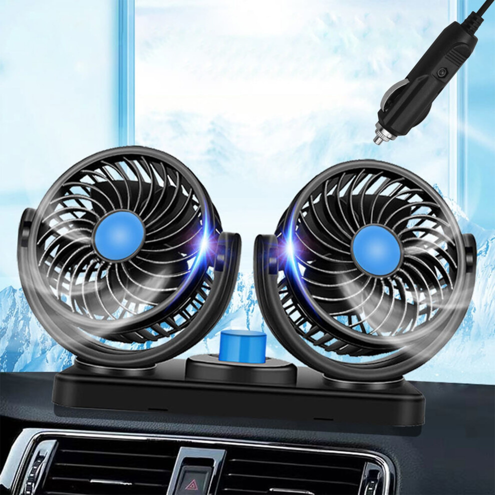 Car Fan Portable Dual-Head Rocking Electric Fan 2 Speed 971050913971