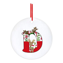 Lulshou fawn letter ornaments red Christmas tree pendants