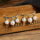Pearl charm safety pin brooch silver 1 piece 5