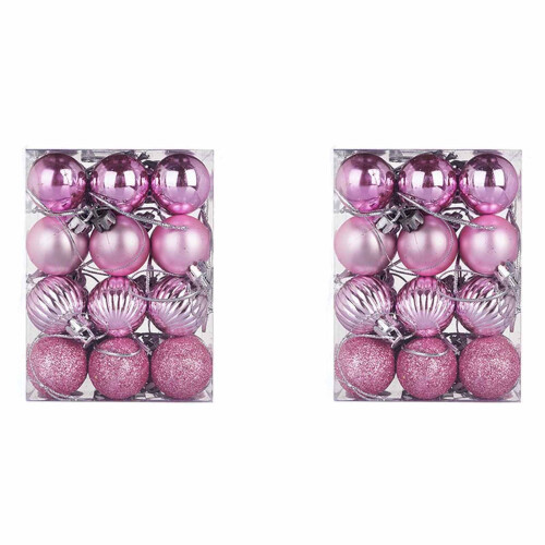 Bolas de Navidad rosas, 1,18 pulgadas, 48 piezas 1