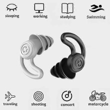 Ear Plugs for Sleep Noise Reduction Noise Cancelling 2 Pairs Soft Silicone Earplugs for Hearing Protection Concert Work Study Trip (black+gray)