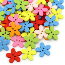 Wood Buttons for Scrapbooking and Sewing 100 pcs 15 mm