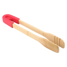 BBQ Clip Wooden Food Tongs for Bread Steak Serving