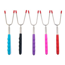 Brochettes à rôtir Delaman (lot de 5) télescopiques pour barbecue, guimauves et hot-dogs - Accessoires de cuisine et de camping