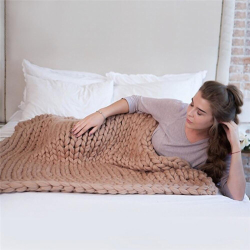 Acrylic knitted blanket multicolor thick 150x200 cm 1