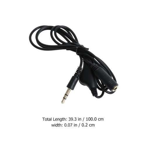 Inline Volume Control Audio Extension Cable 3.5mm Male to 1