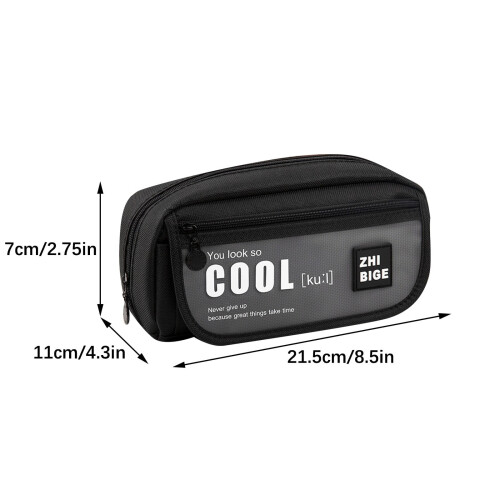 Avtoify pencil case black large capacity multi-layer 1