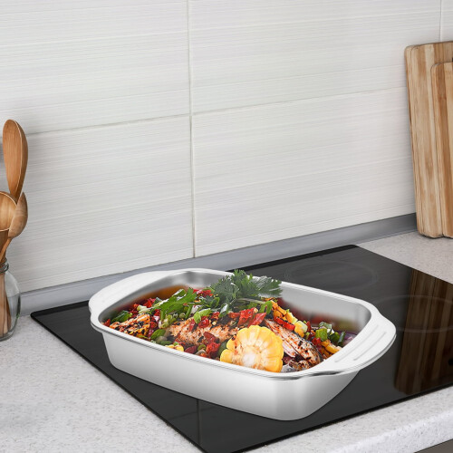 Stainless Steel Roasting Pan Rectangular 13x9 Inch 1