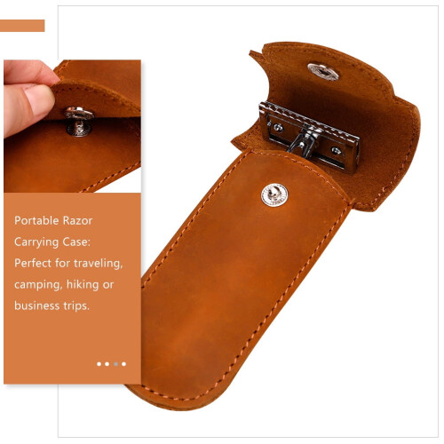 Razor Protector Sleeve PU Shaver Bag 2 pcs 1