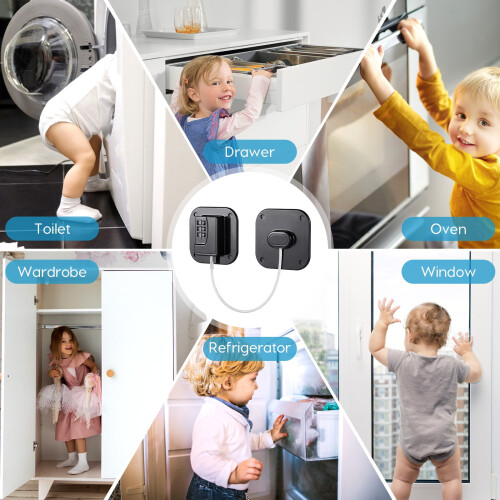 Mini Fridge Lock Password Safety Lock 4 pcs 2