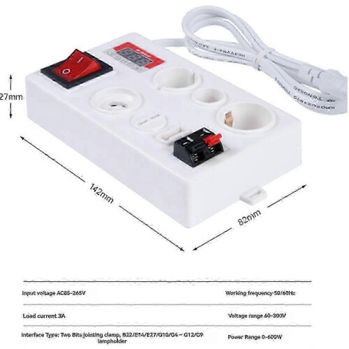 E27 B22 E14 Lamp Bulb Tester, LED Light Voltage Power Quick Test Box, Fast Testing with Power Displ 2