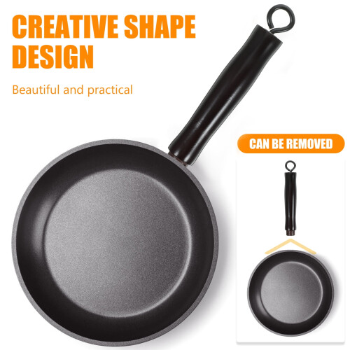 Wok Handle Replacement Wooden Iron 2 Pcs 2