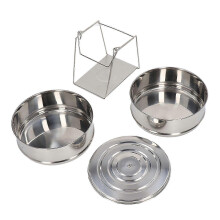 304 Stainless Steel Steam Pot 2 Tier Stackable Steaming Pot Cookware with Lid for Kitchen Cooking