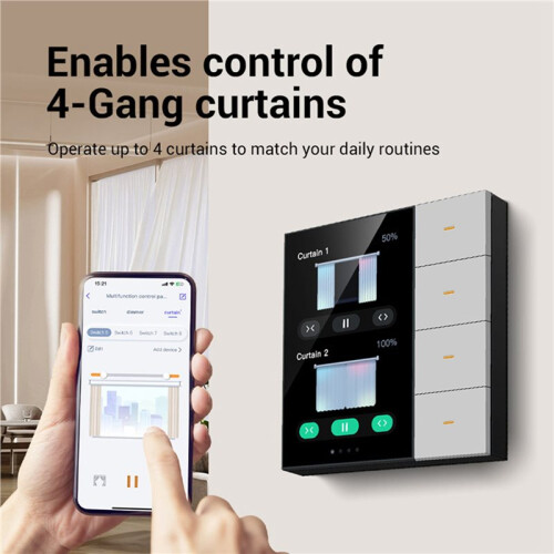 3pcs 3.5 Inch  Wall  Touch Screen 4 Groups  8-Way Scene  Sensor Dimming  Tuya Zigbee B 2