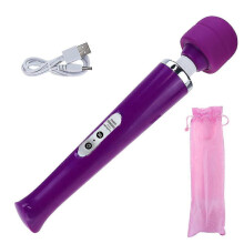 (Purple USB Recharge) Electric massager powerful 10-speed body relaxation deep tissue muscle relief back