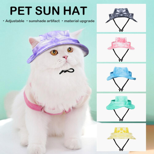 Dog Bucket Hat with Ear Holes Adjustable Sun Hat 1