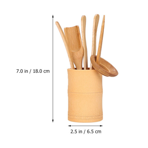 Bamboo Tea Tool Set with Holder 6 Pieces 1