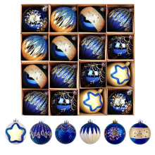 Cailmei Christmas Balls Blue Shatterproof Plastic Ornaments