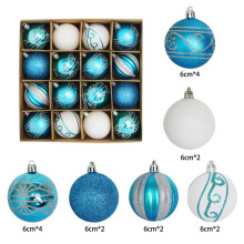 Économies de Noël ! Coffret cadeau Avtoify de 16 pendentifs boules électroplaquées rouges et blanches de 6 cm, compatibles avec les décorations