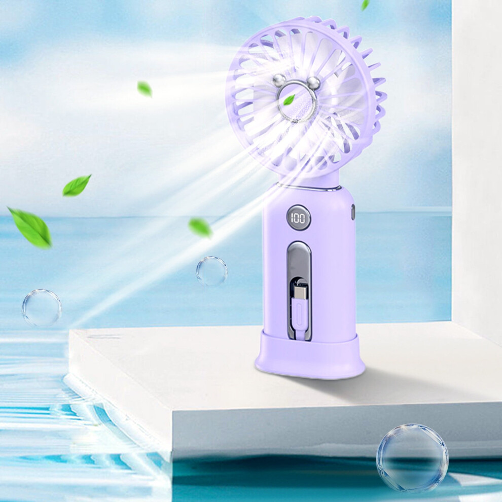 Avtoify Handheld Fan Power Bank 5000Mah Purple 900881617666