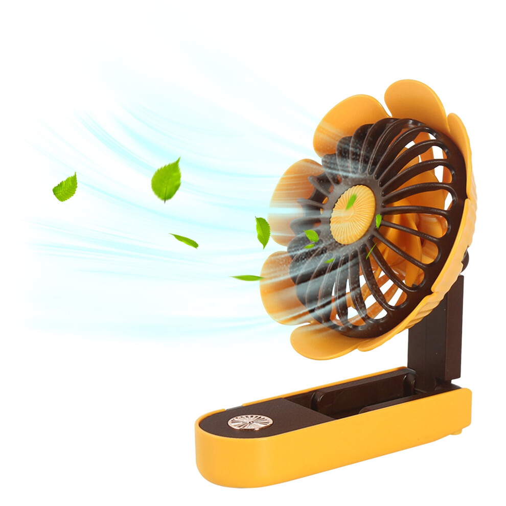 Sunflower Fan Usb Charging Handheld Folding Yellow 900881617772