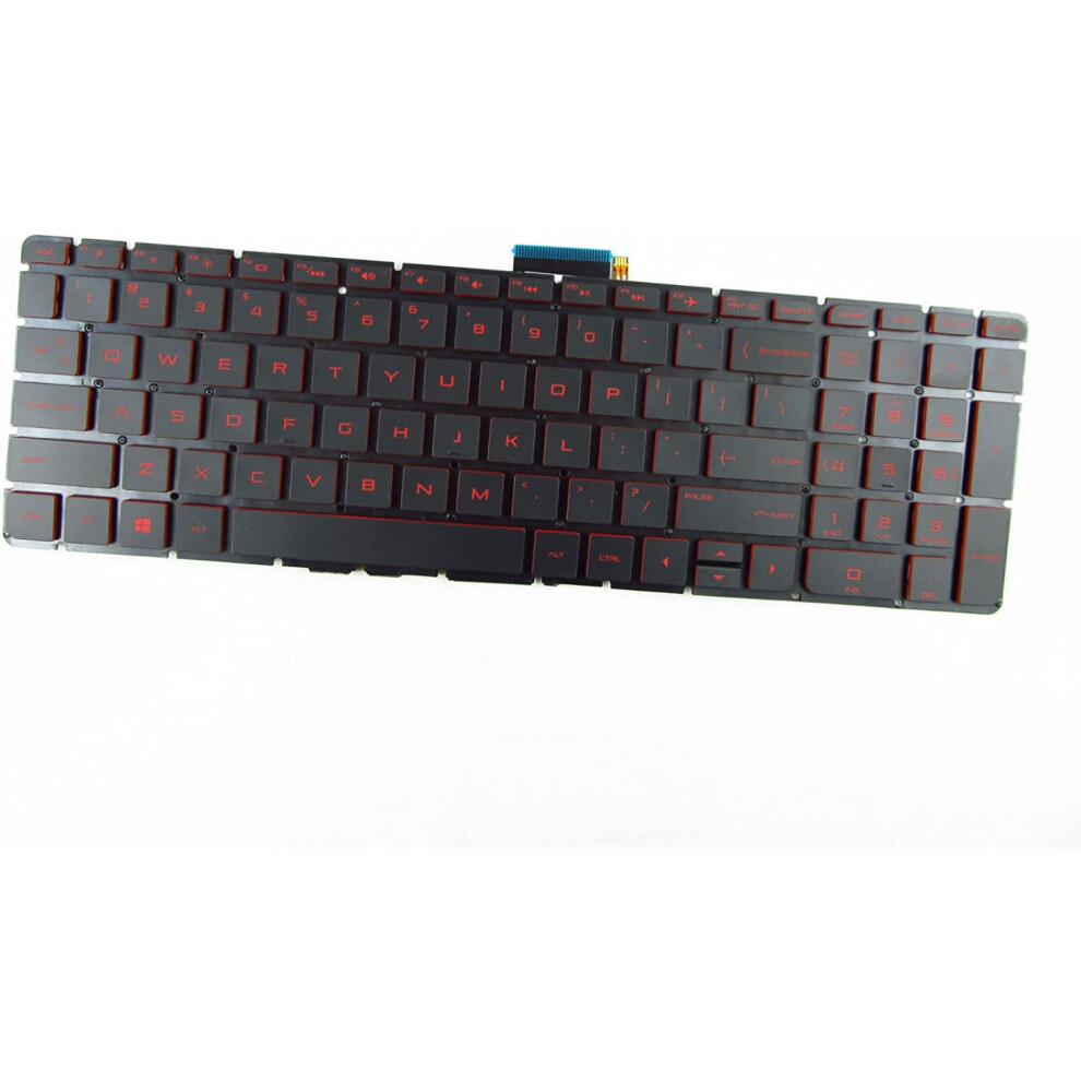 Backlit Laptop Keyboard For Hp Omen 17-W023dx To Black/Red 900881622998