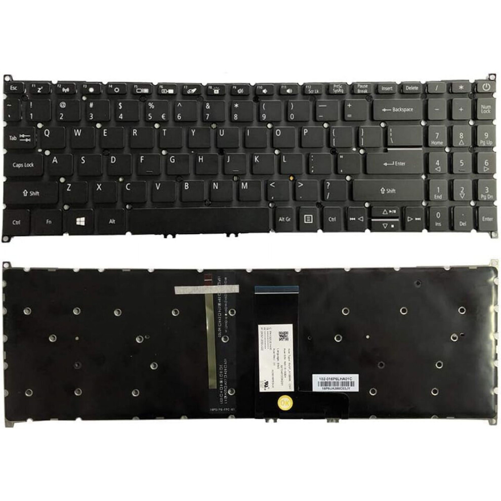 English Backlit Laptop Keyboard For Acer Aspire 5 Black 900881623773