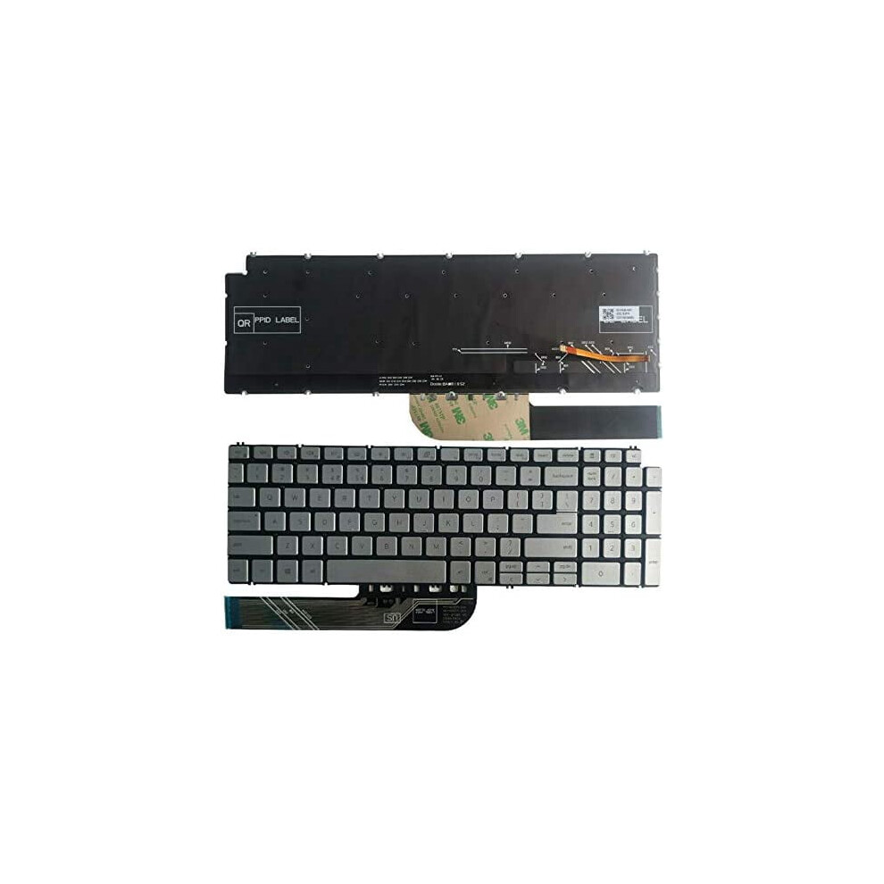 Us Backlit Laptop Keyboard For Dell Inspiron Silver 900881623575