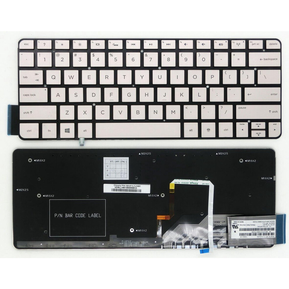 Us Backlit Laptop Keyboard For Hp Spectre X2 13-H Silver 900881623865