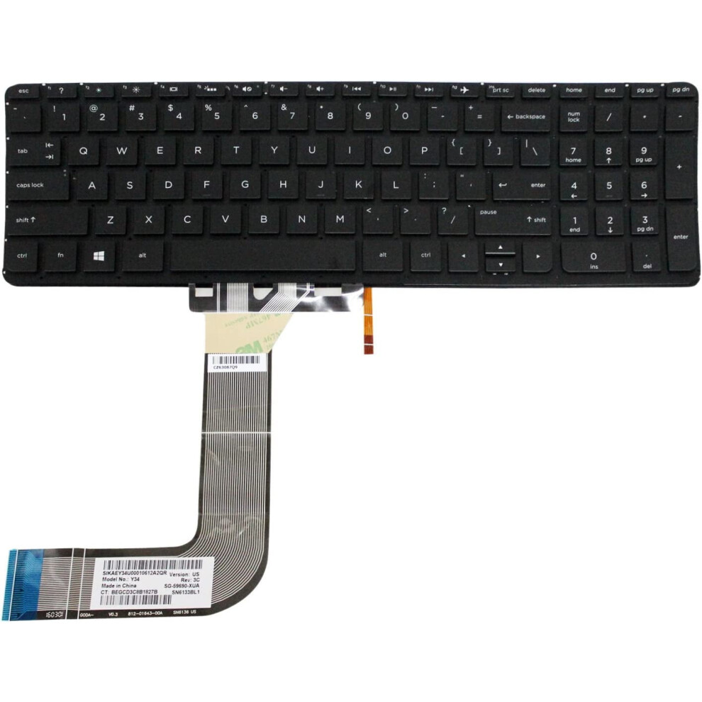 Hp Envy M7-K010dx Keyboard Replacement Backlit Black 900881624220