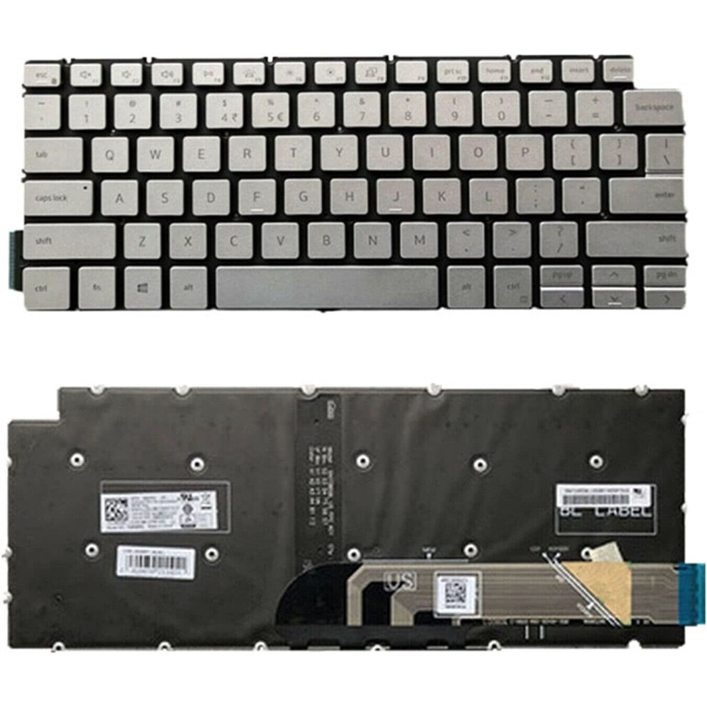 Us Backlit Laptop Keyboard For Dell Inspiron 14 Silver 900881623797