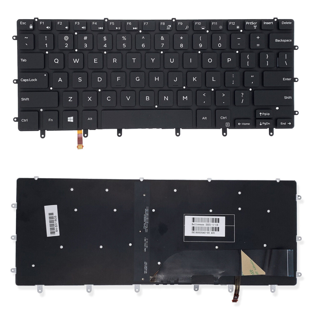 Us Laptop Keyboard For Dell Xps 15 (9550/9560/9570) Backlit Black 900881621885