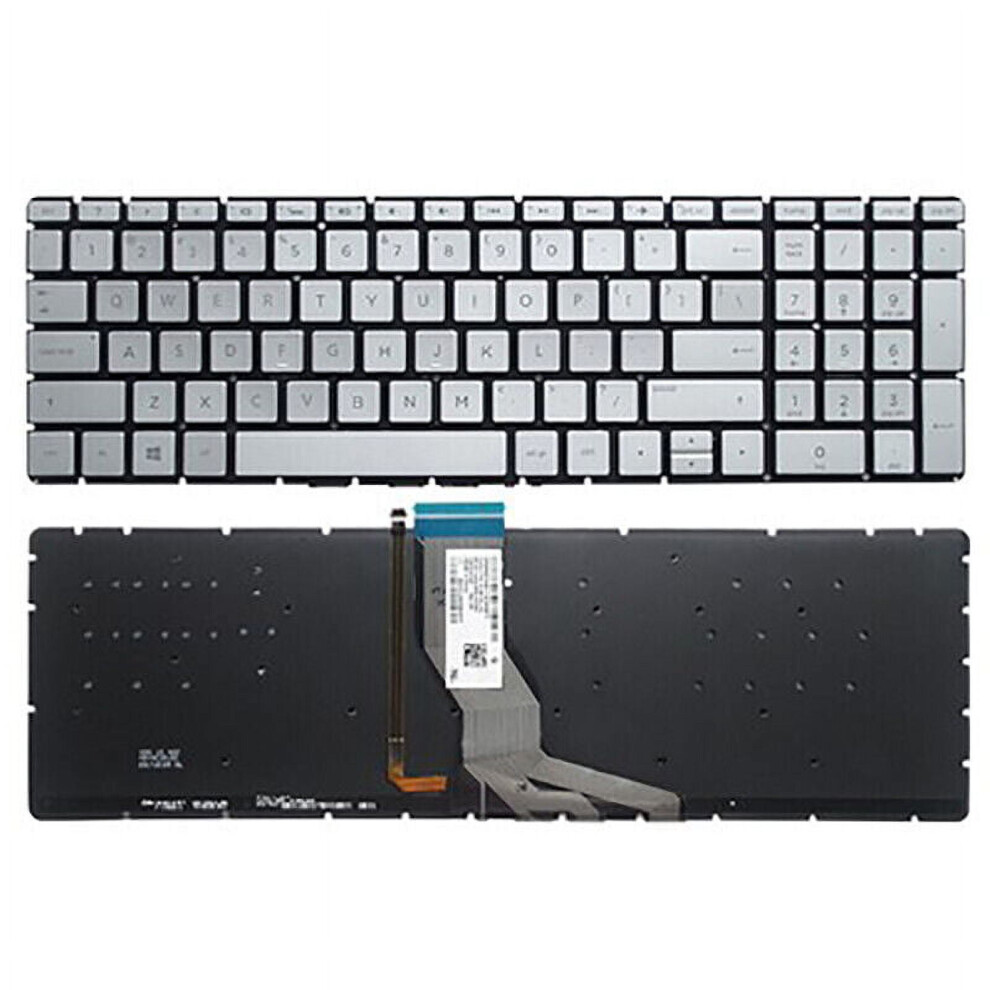 Us Backlit Keyboard For Hp Pavilion 15-Cc Silver 900881623704