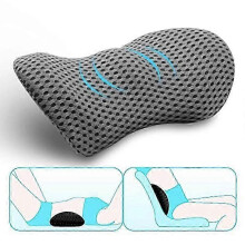 (1pc, grey) Lumbar Support Pillow for Office Chair and Car Seat, Memory Foam Lower Back Pillow, Neo Cushion for Low Back Pain Relief