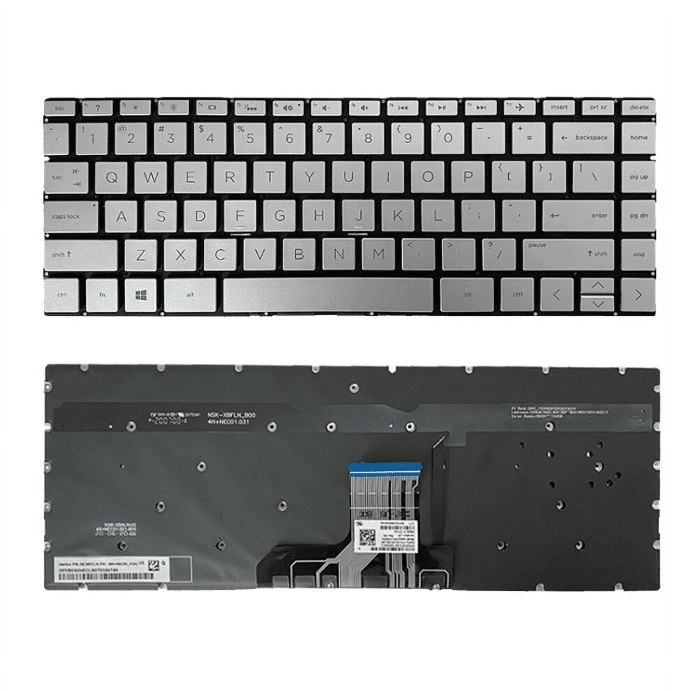 Us Backlit Keyboard For Hp Envy 13-Ad Series Silver 900881624886