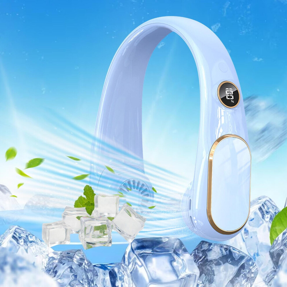 Cailmei Neck Hanging Fan Portable Usb Rechargeable Blue 900881637534