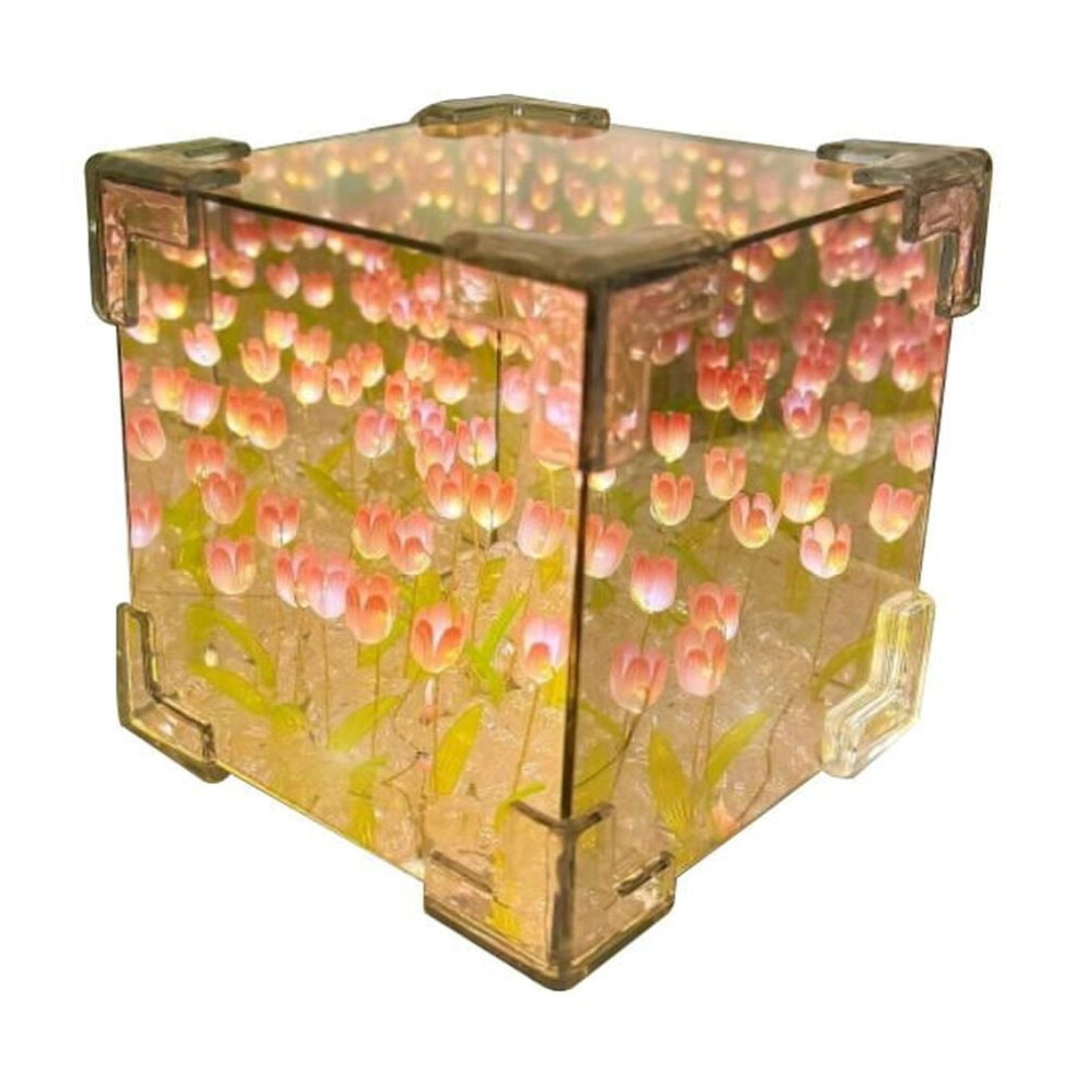 Handmade Cloud Tulip Mirror Night Light 1 Piece