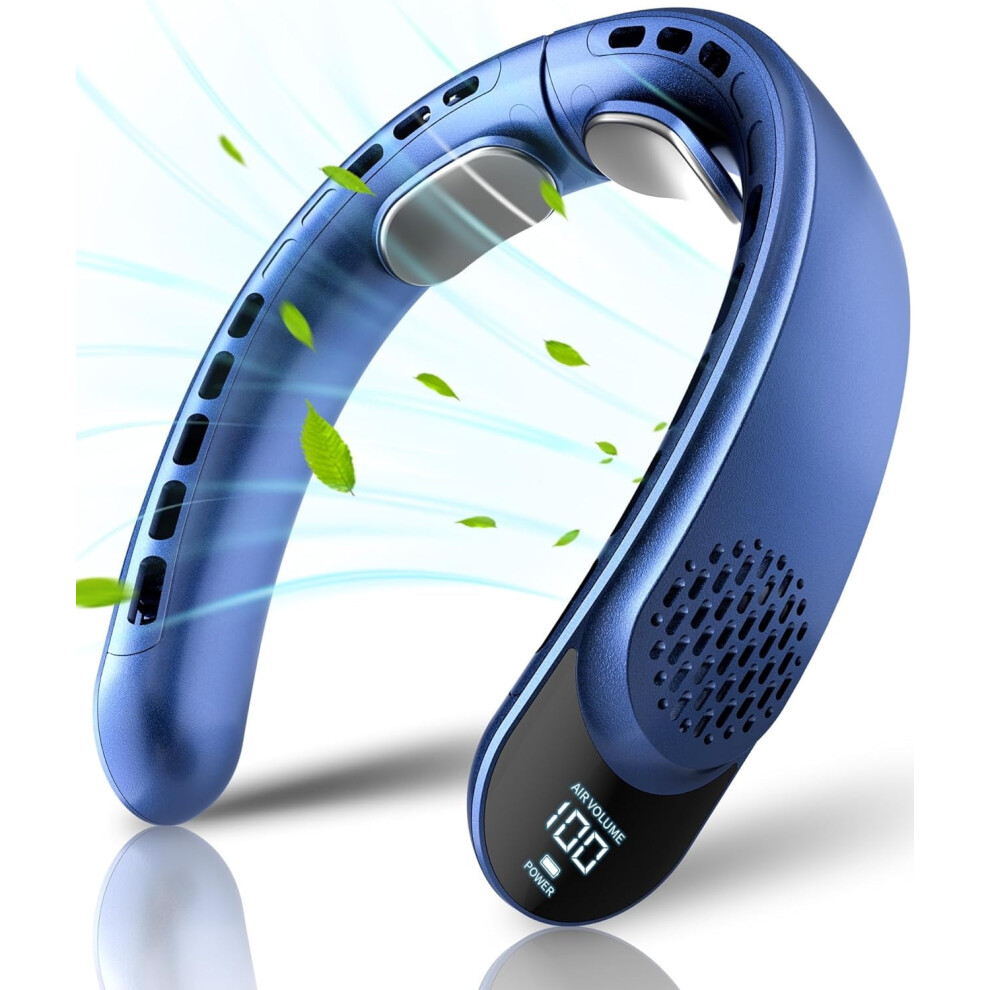 Cailmei Neck Hanging Fan Usb Portable Bladeless 4-Core Blue 900881637428