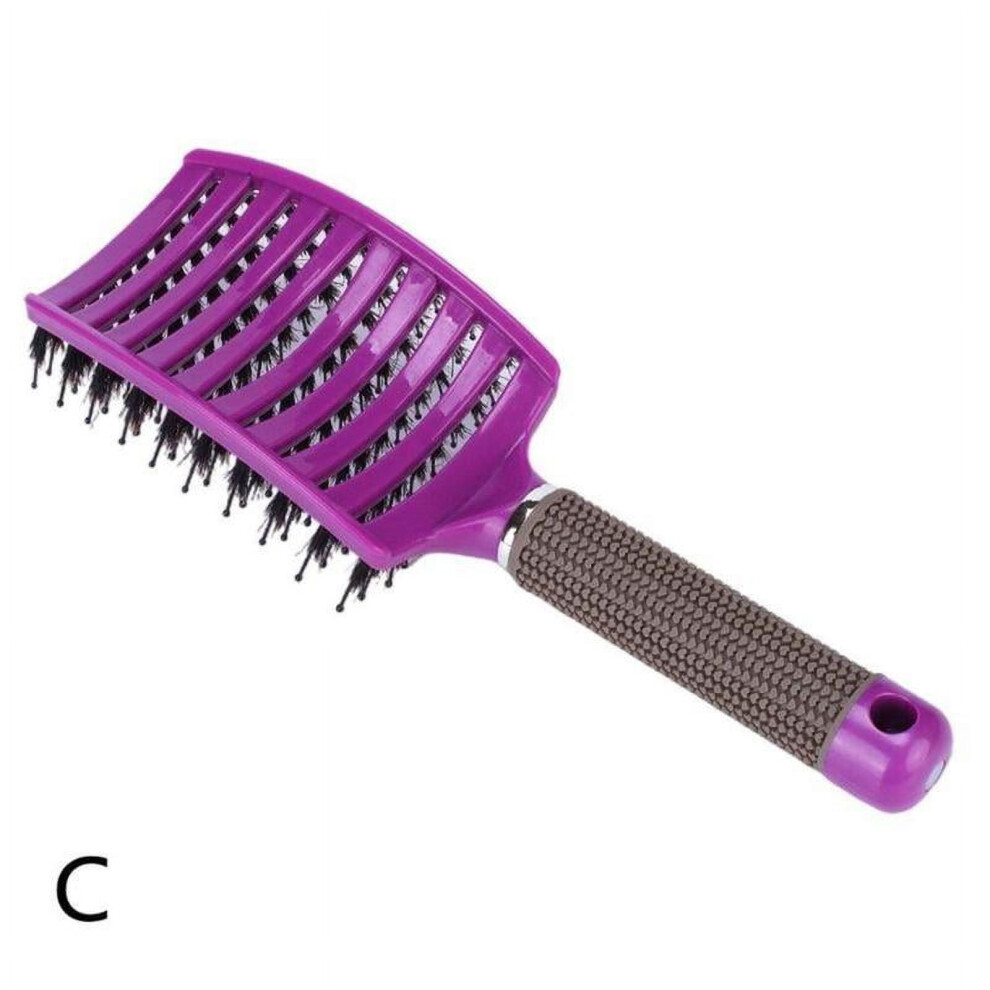 Scalp Massage Comb Nylon Bristle Detangling Hairbrush