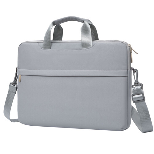 Laptoptas van grijs, waterafstotend materiaal, groot formaat 1