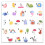 Wall Decals Animal Fruit Alphabet Kids 1 Set 2