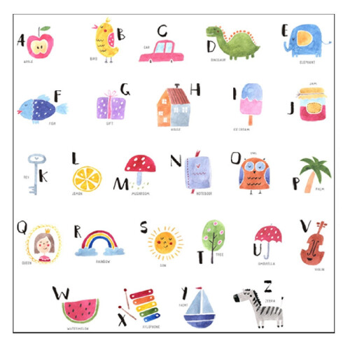 Wall Decals Animal Fruit Alphabet Kids 1 Set 1