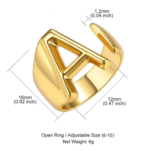 Women's Statement Ring Adjustable Joint Ring Size 17 1