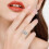 Women's colorful heart-shaped hollow ring 2