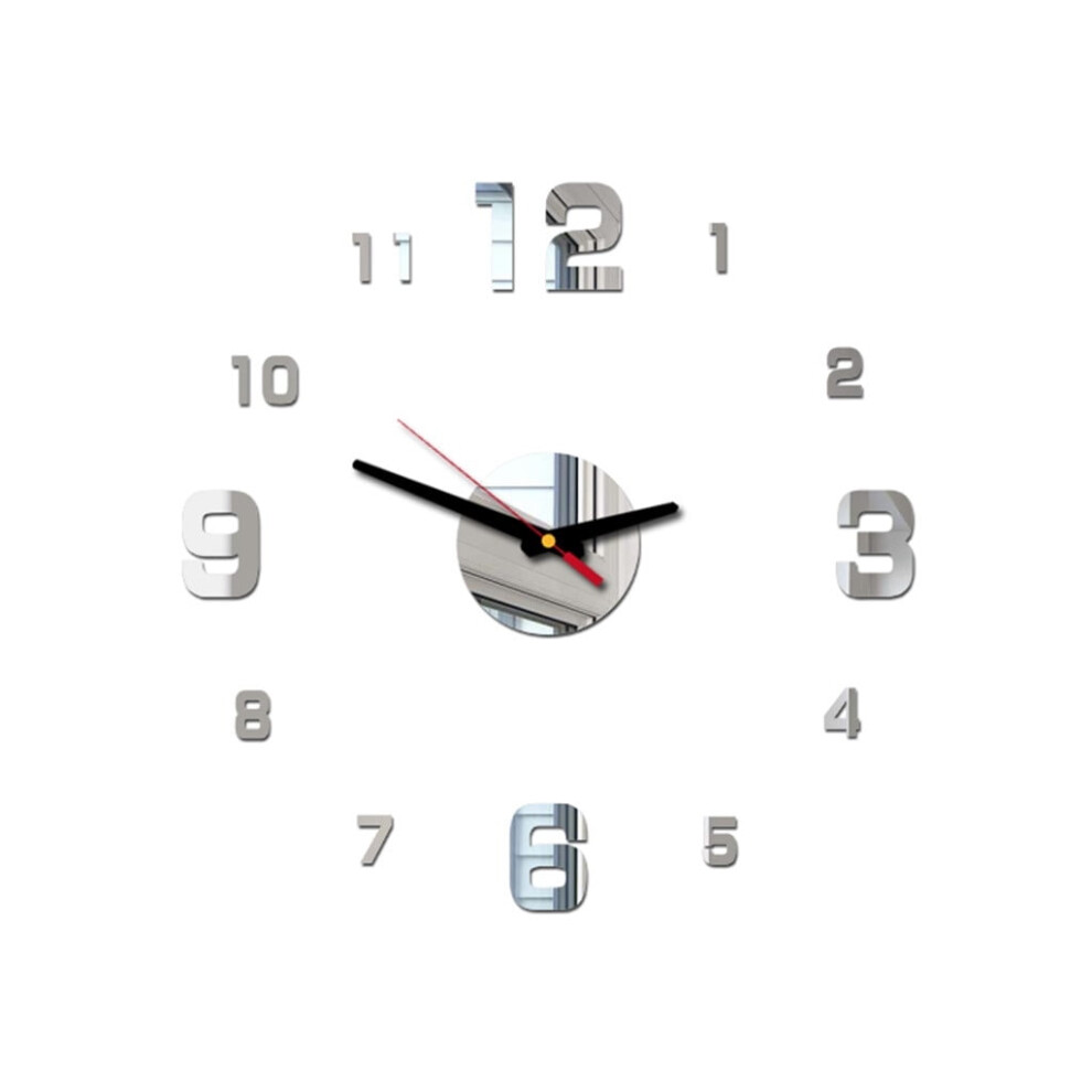 Bidobibo 3D Roman Acrylic Mirror Wall Clock Sticker 913211199305