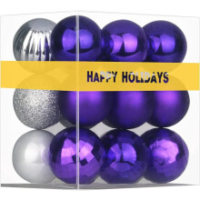 Christmas Ball Ornaments Purple 2.5 in 24 Pack