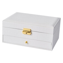 Kiplyki Jewelry Box with Lock and Mirror 2-Layer